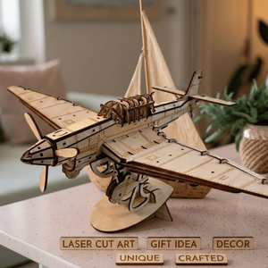 Kit de puzzle d'avion Junkers Ju 87 Stuka en bois à faire soi-même |   Modèle de bombardier de la Seconde Guerre mondiale en contreplaqué découpé au laser avec précision de 3 mm pour les loisirs créatifs - Product Image 4