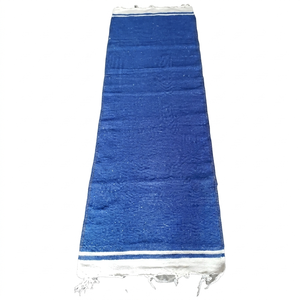 Premium Hand Loomed Cotton Blue Rug <b>Runner</b> Handcrafted Sustainable Floor <b>Carpet</b> for Home Decor & Living Room - Product Image 1