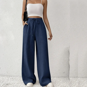 Pantalones acampanados de cintura elástica de cintura alta para mujer, Parte delantera plana, tallas grandes para baile, Pilates, Yoga, actividades de Fitness de verano - Product Image 5