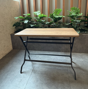 Folding <b>table</b> Convertible <b>Dining</b> <b>Table</b> with Metal Legs Wooden PB covered by MFC for Home & Coffee Restaurant - Product Image 1
