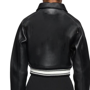 Nueva Chaqueta de Cuero Negra Personalizada para Mujeres de Hermandades – Colección Primavera-Otoño 2026 con Logotipo Griego, Transpirable, Venta al Por Mayor - Product Image 2