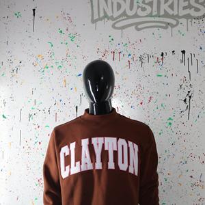 Sweat-shirt à col montant CLAYTON BROWN 100% BLANC avec broderie appliquée, col large, URBAN PRODUCTIONS - Product Image 2