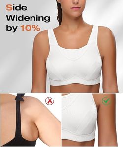 Sujetador Deportivo Blanco para Mujer, de Alta Sujeción, Transpirable, con Malla, para Fitness, Yoga, Gimnasio, Diseño Sencillo - Product Image 4