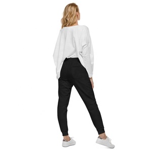 <b>Men's</b> Black Elastic Waist Joggers Pants With Side Pockets Lightweight Cotton Casual Wear Spring Style Flat Front Knitted Fabric - Product Image 5