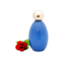 Urna Funeraria de Metal Azul Aqua de Lujo al por Mayor, Jarra Conmemorativa con Arte Abstracto Verde y Acabado Esmaltado Pulido - Product Image 6