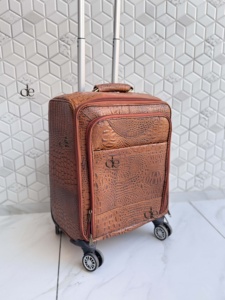 New Designer Luggage Bags Multi Uses Handmade Trolley Bag Genuine Leather Unisex Big Size Multi Uses Unique Design <b>Suitcase</b> - Product Image 2