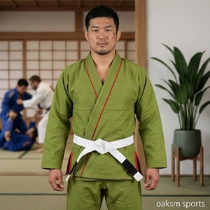 OAKSM SPORTS Men's <b>White</b> BJJ <b>Kimono</b> 100% Cotton Breathable Regular Fit Adult Martial Arts Wear - Product Image 2