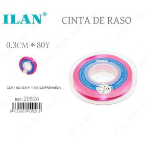 Nastro in raso Ilan 0,3 cm x 80 iarde rosa Correhuela per lavori artigianali - Product Image 1