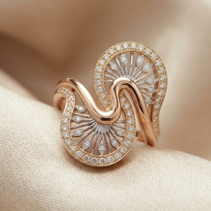 Bagues torsadées en or 10k 14k 18k avec diamant de laboratoire taille marquise, poli miroir, or rose/jaune/blanc, pour femme, tendance soirée - Product Image 4