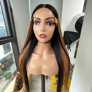 Perruque longue et droite Ombré Brun, fabriquée à partir de cheveux vierges bruts, cheveux vietnamiens de luxe avec livraison rapide, cheveux humains Super Double. - Product Image 4