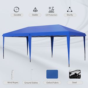 Blue 10x19.2 Pop Outdoor Gazebo <b>Tent</b> Carry Bag Waterproof Double Oxford PVC Party <b>Canopy</b> Aluminum Iron Sidewall for Promotions - Product Image 6
