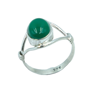 Bague en argent sterling 925 avec onyx vert de qualité supérieure, bague statement, design artisanal, bague en pierres précieuses, bijoux en onyx vert, cadeau de Noël - Product Image 1