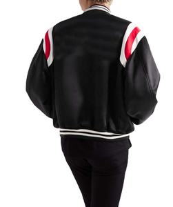 New Winter Fashion Style Satin Canvas Plaid <b>Vintage</b> <b>Varsity</b> <b>Jacket</b> Embroidery Baseball Letterman Zipper Regular Sleeve - Product Image 2