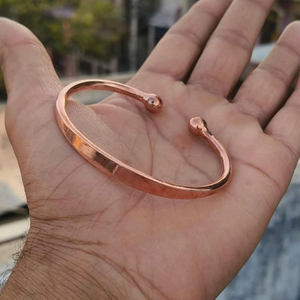 Metal Craft High Quality Solid Copper Bracelets for Healing Cuff Silk <b>Bangles</b> 99.99% Pure Copper <b>Bangles</b> Women Set - Product Image 1