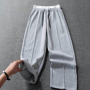 Pantalones Deportivos Holgados de Doble Capa de Algodón con Logotipo Personalizado, Estilo Vintage para Hombre - Product Image 1