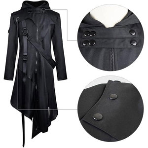 Sudadera con Capucha Larga Asimétrica Retro Medieval para Hombre, Chaqueta Gótica Victoriana Steampunk, Disfraz de Cosplay, Abrigo para Halloween - Product Image 5