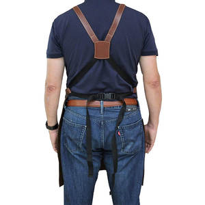 Babero de Barbero Personalizado de Lino Negro Cómodo con Bolsillos de Cuero Impermeables, Regalo para Peluquero, Unisex para Adultos, OEM/ODM Personalizado - Product Image 5