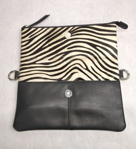 Sacs à main pliables en cuir véritable avec fourrure, sacs bandoulière, pochettes, multiples poches, faciles à transporter, mode, vente en gros - Product Image 4