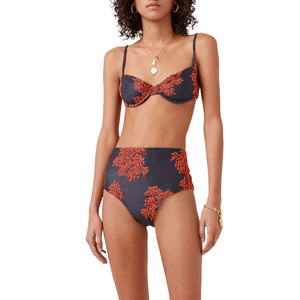 Ensemble bikini tricoté orange avec broderie palmier perlée et détails floraux perlés, haut dos nu et bas string - Product Image 4