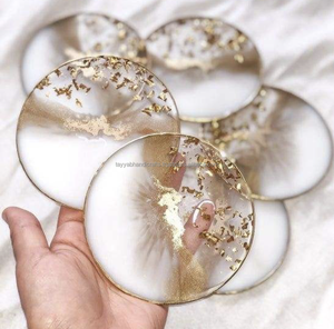 ที่รองแก้วเครื่องดื่มทำจากเรซินอีพ็อกซี่ทำด้วยมือทำจากเรซิน - Product Image 2