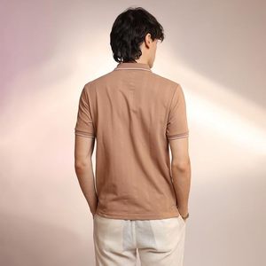 เสื้อยืดลำลองผู้ชายย้อมสีเกลือ สไตล์ลุคซักแล้ว ผ้าระบายอากาศ แฟชั่นใส่ได้ทุกวัน - Product Image 1