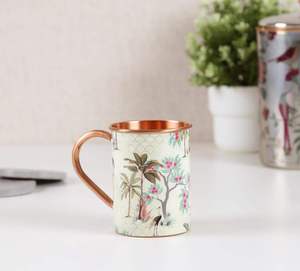 Botanical Print Copper <b>Mug</b> With Nature Inspired Artwork Handmade Premium Drinkware For Home Cafe Hotel And Gifting - Product Image 2