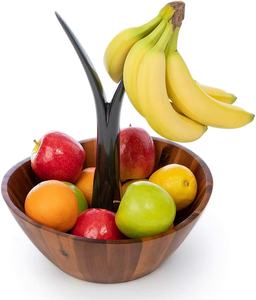 Ensemble de bols en bois de bambou personnalisés de haute qualité, ustensiles de cuisine au design moderne écologique et bols à salade pour la vaisselle - Product Image 2