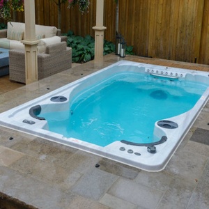 <span class=keywords><strong>Jacuzzi</strong></span> all'aperto di lusso prefabbricata infinita piscina rettangolare Spa piscina per giardini acrilico piscina a sfioro - Product Image 5