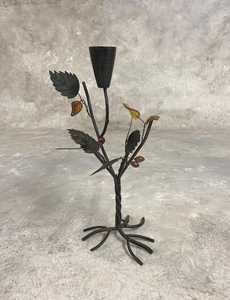 Pot de fleurs en métal noir en forme de feuille de rose, fait main, moderne, pour la décoration artistique de la maison et du jardin, utilisation en extérieur - Product Image 1