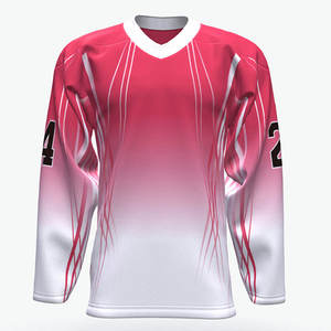 Jersey de Hockey sobre Hielo Sublimado Personalizado, Ecológico, Cuello en V, Manga Larga, Bordado 3D, Color Personalizado, Nombre del Equipo, Número, Unisex - Product Image 6