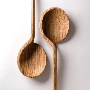 Juego de Cucharas y Espátulas de Madera Hechas a Mano, Diseño Clásico, Mango Largo, 4 Piezas, Acabado Espejo, Ecológico, para Fiestas y Cocina - Product Image 4