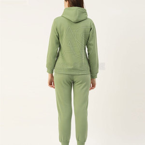 Ensemble de jogging pour femme en coton doux 100 %, respirant et léger, avec capuche et cordon de serrage, performance durable pour l'hiver - Product Image 2