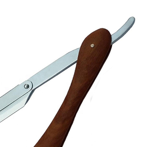 Rasoir de barbier pliant en acier inoxydable à lame droite, couteau de rasage pour barbe avec lame de sécurité - Product Image 3
