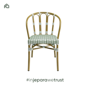 Chaise de salle à manger d'extérieur au design moderne avec structure en aluminium et matériau PE pour villa et jardin arrière - Product Image 3