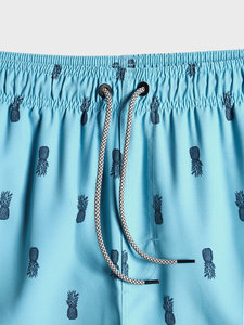 Short décontracté pour homme, imprimé ananas par sublimation, respirant, en maille, taille mi-haute, avec cordon de serrage et poches, personnalisable, idéal pour l'été et la plage - Product Image 3