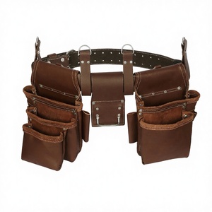 Bolsa de Herramientas de Cuero 100% Auténtico, con Bolsillos Multiusos, Organizador de Trabajo, Portaherramientas - Product Image 1