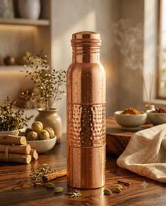 Botella de Agua de Cobre, Estilo de Vida Saludable, Pura, Ayurvédica, Ecológica, Reutilizable, Diseño Duradero, Tapa, Caja de Regalo, Logotipo Personalizado - Product Image 1