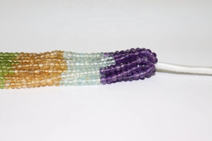 ลูกปัดอัญมณีหลายเม็ดขนาด4มม. ลูกปัดพลอยอเมทิสต์อะความารีนขนาด14นิ้ว - Product Image 5