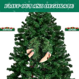 Albero di Natale Artificiale a Forma di Cappello di Babbo Natale, 1,8 m, Pre-Illuminato, 250 Luci Bianco Caldo, 839 LED, Funzionamento a Batteria, PET PE - Product Image 4