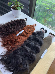 Prix de gros Extensions de cheveux humains en vrac Double noyé Couleurs foncées Cheveux humains en vrac - Product Image 6