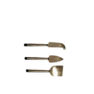 Premium 3-Piece Gold Stainless Steel <b>Cheese</b> <b>Knife</b> <b>Set</b> With Hammered Brass Handles Luxury Handcrafted Charcuterie Utensils - Product Image 2