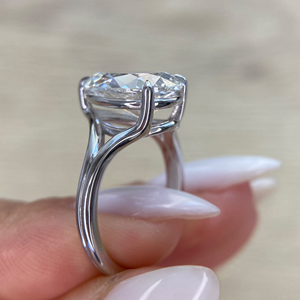 Anillo de compromiso unisex con diamante de corte pera ovalado, engaste de púas, 4 quilates, cultivado en laboratorio, certificado IGI, para boda, 14k, Vermeil, para fiesta - Product Image 3