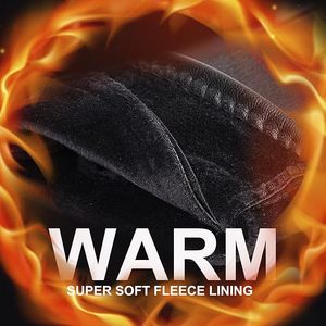 Gants d'hiver en cuir pour femmes, compatibles écran tactile, doublés laine, coupe-vent, chauds, en daim, élégants - Product Image 6