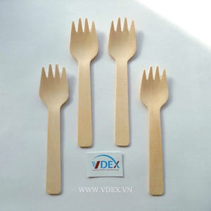 Eco Friendly Disposables <b>Dessert</b> Wooden Spoon and <b>Fork</b> in Paper Wrap Cutlery Travel Set Bag Utensils Wood <b>Fork</b> 105 160mm Vietnam - Product Image 2