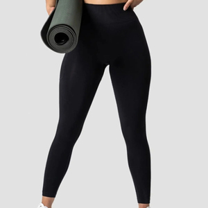 Women Green Seamless Knitted Spandex Activewear Set Spaghetti Strap Crop <b>Top</b> Full Length Leggings Stretch Breathable Quick Dry - Product Image 3