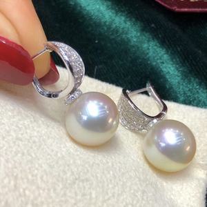 Nouvelles boucles d'oreilles en or plaqué 18 carats avec perles naturelles de 8 à 9 mm, polyvalentes, idéales pour les trajets quotidiens, cadeau pour petite amie, meilleures boucles d'oreilles en diamant - Product Image 3