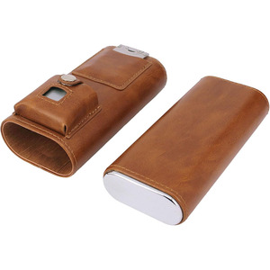 Elegante estuche de cuero para cigarros con cortador integrado y protección, billetera con cortador incorporado y acabado en cuero, a la venta a bajo precio. - Product Image 3
