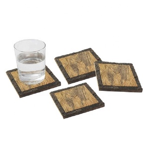 Sous-verres classiques en bois faits à la main |   Ensemble de dessous-de-verre élégants de 10 mm d'épaisseur, écologiques, pour le café/le thé et la décoration de la maison - Product Image 2