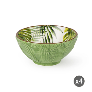 Set di 4 ciotole decorative in ceramica Excelsa, colore verde fogliame - Product Image 5
