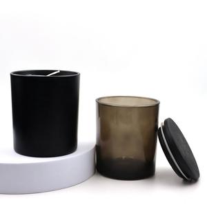 Wholesale Matte Black Frosted Glass Candle <b>Jars</b> Metal Lid <b>Empty</b> <b>Jar</b> for Custom Candles-100% Organic Soy Wax 60 Hours Burn - Product Image 2